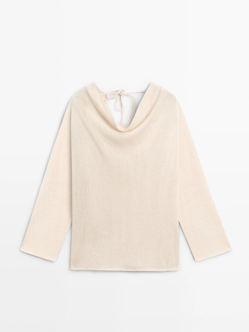 Свитер из 100% хлопка с завязками на спине