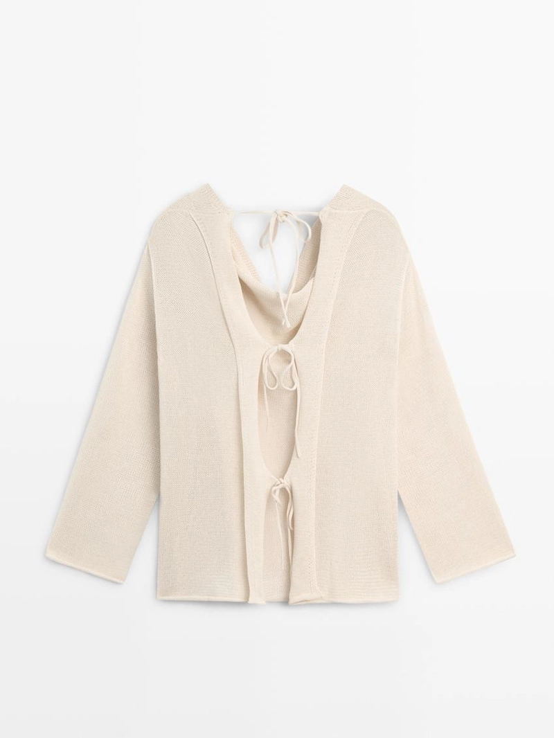 Свитер из 100% хлопка с завязками на спине