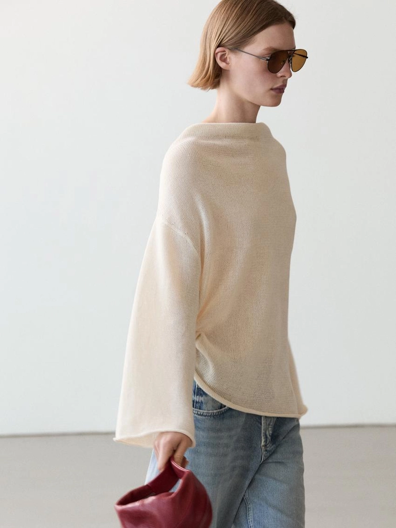 Свитер из 100% хлопка с завязками на спине