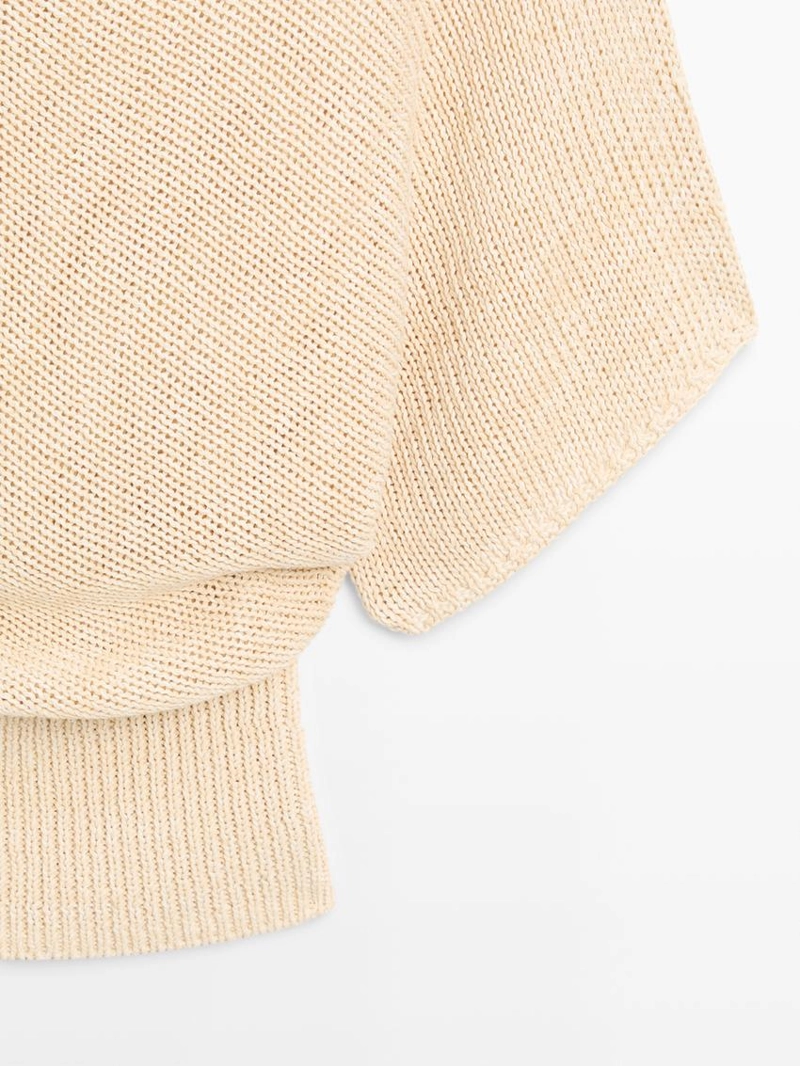 Свитер с капюшоном из хлопково-леновой смеси oversize