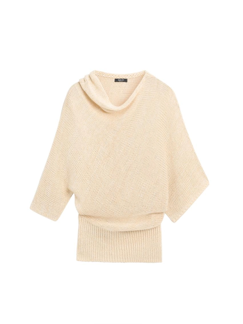 Свитер с капюшоном из хлопково-леновой смеси oversize