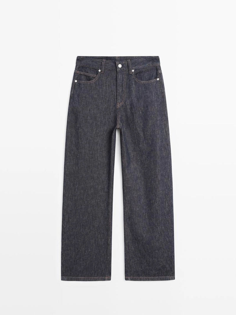 Джинсы бочонками с высокой посадкой и прямыми брючинами