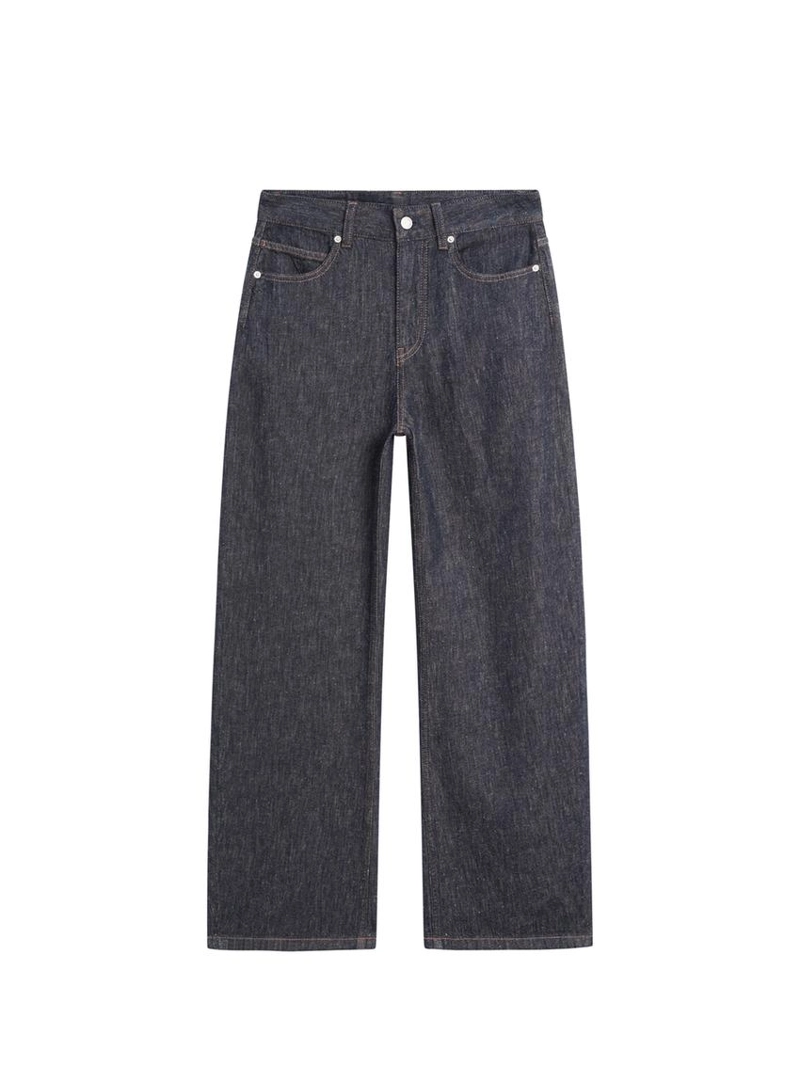 Джинсы бочонками с высокой посадкой и прямыми брючинами