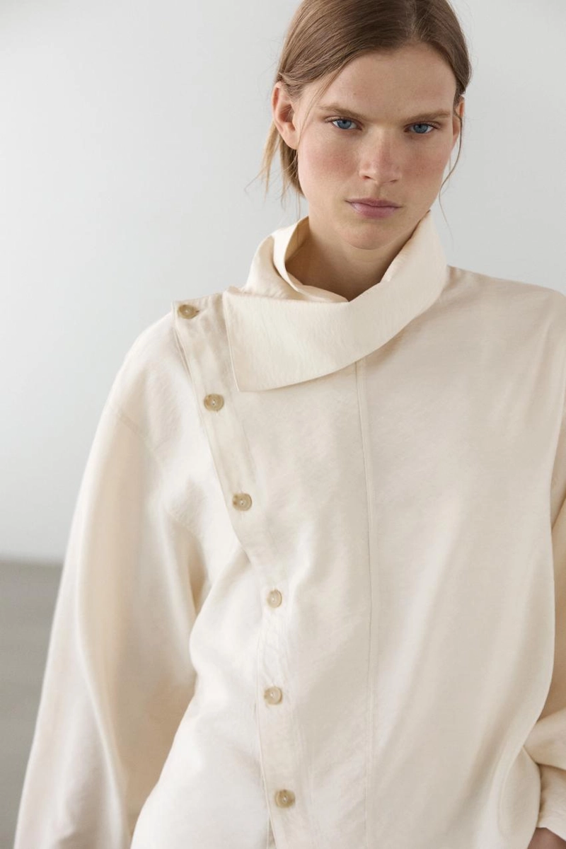 Асимметричная рубашка с пуговицами