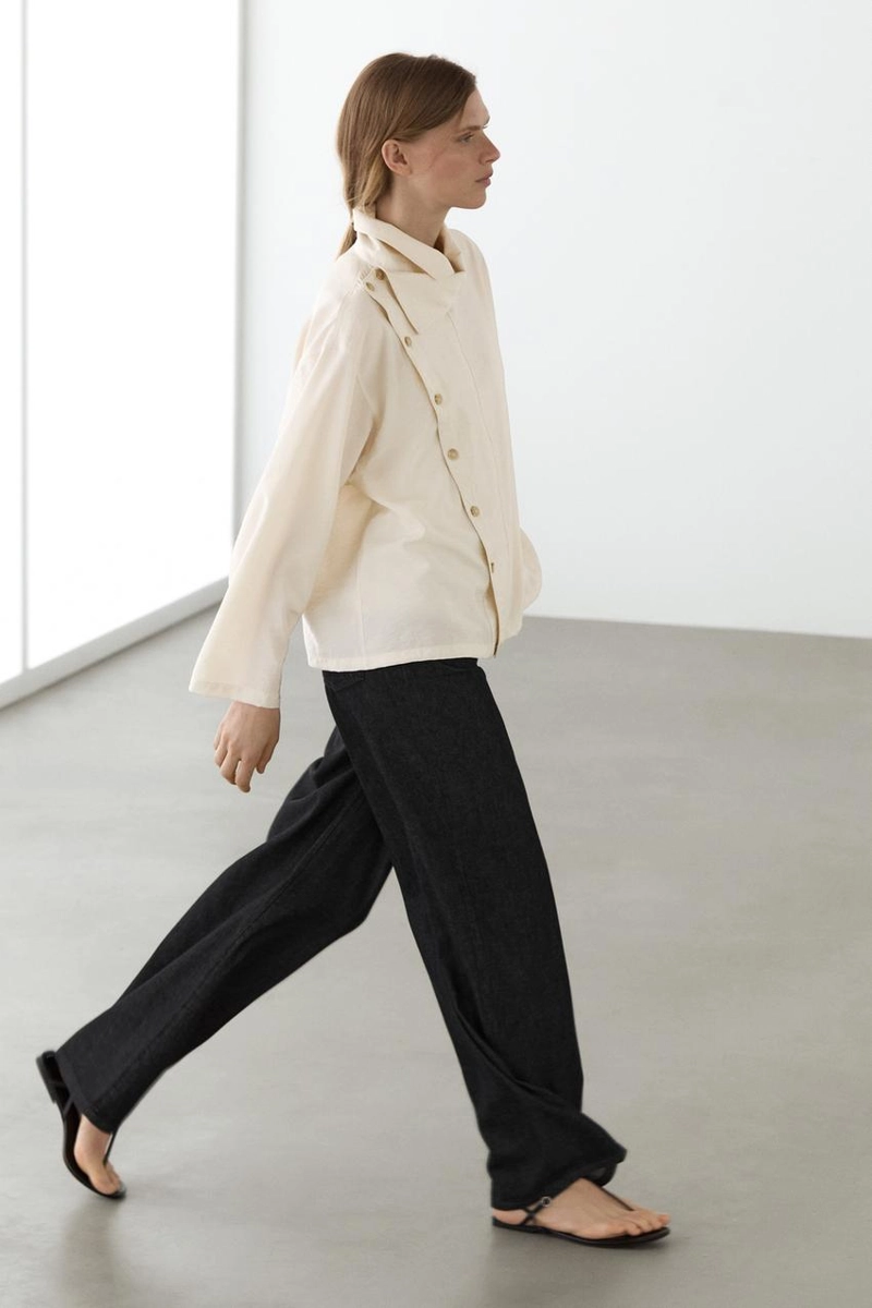 Асимметричная рубашка с пуговицами