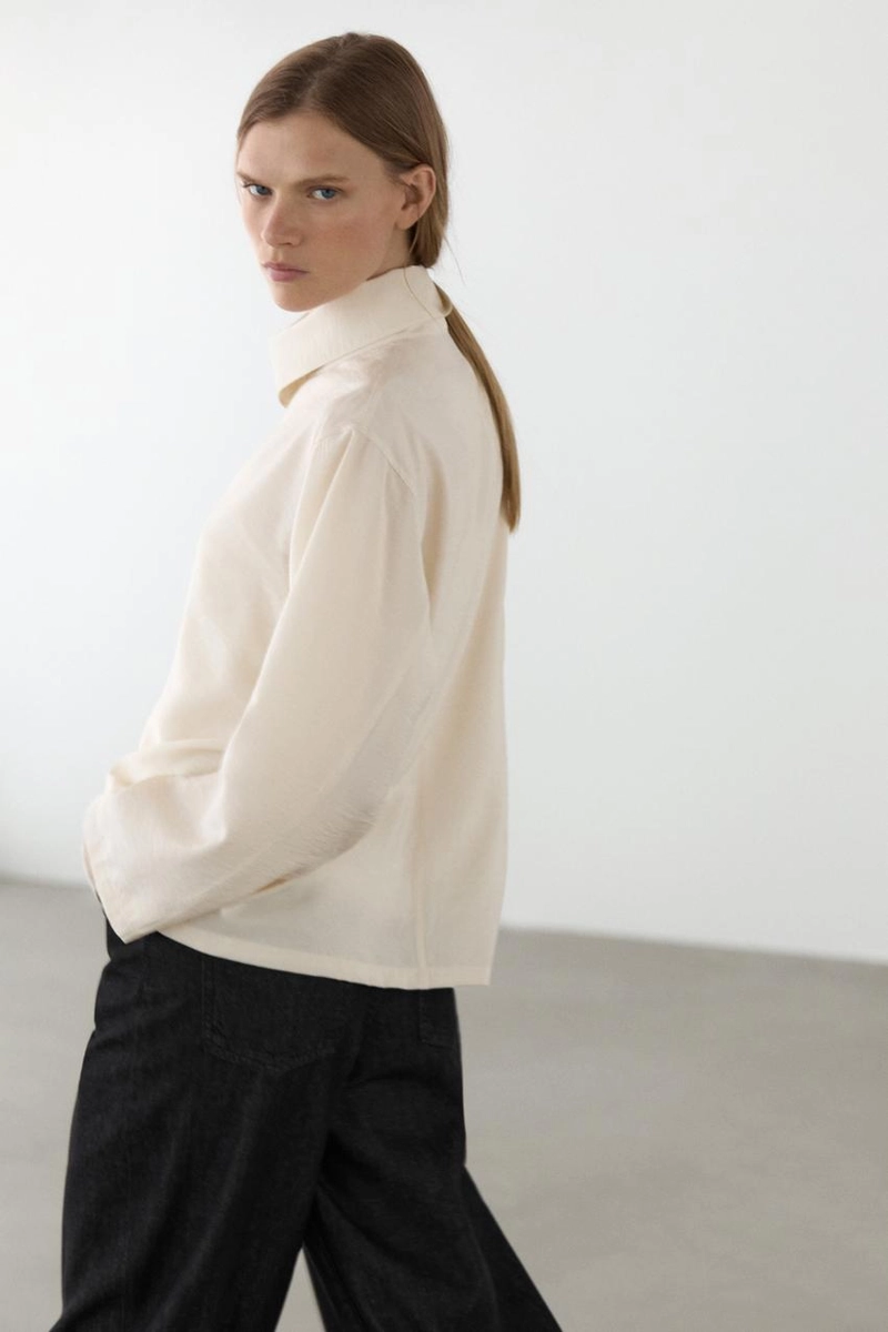 Асимметричная рубашка с пуговицами