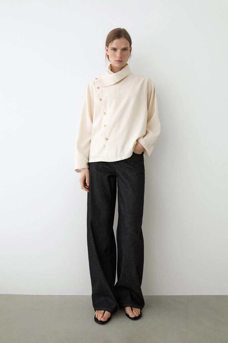 Асимметричная рубашка с пуговицами