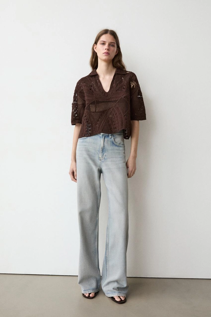 Поло-футболка из смесового хлопка с крючком