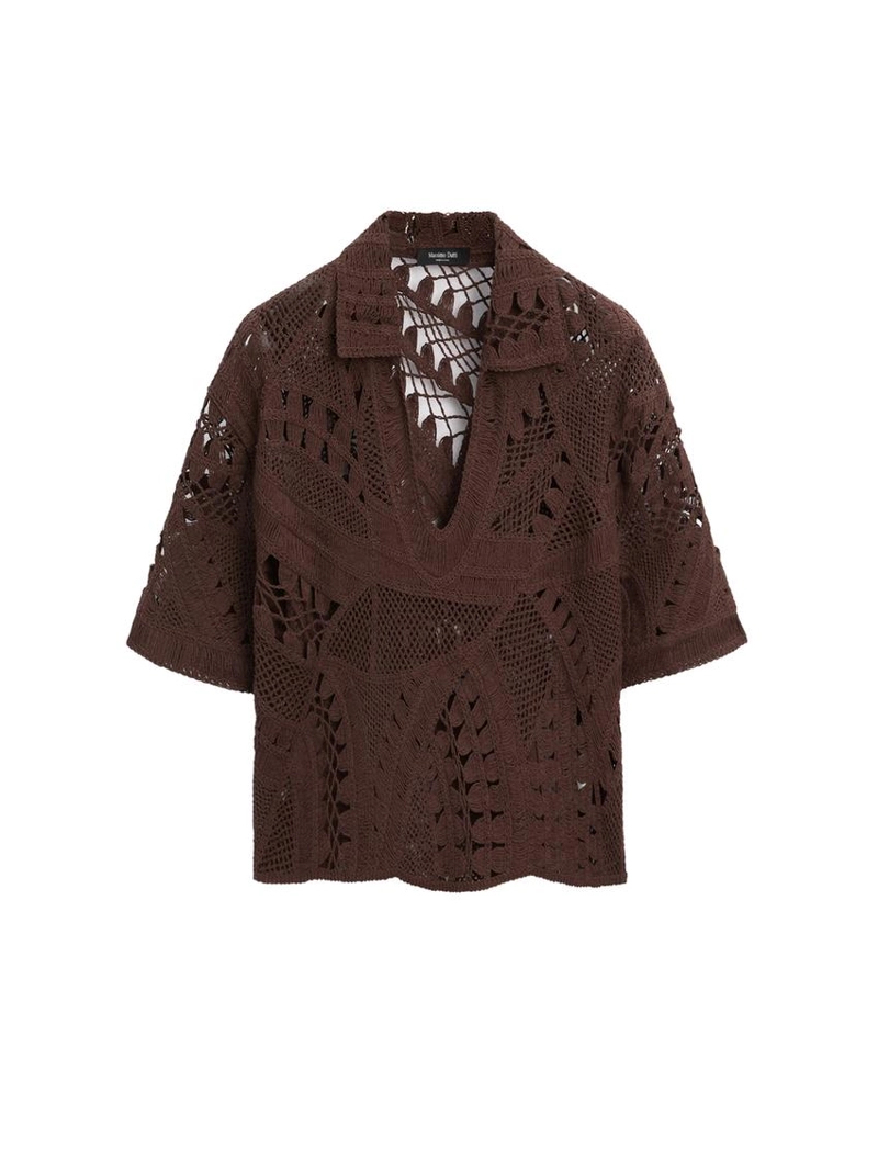 Поло-футболка из смесового хлопка с крючком