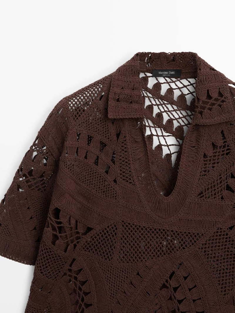 Поло-футболка из смесового хлопка с крючком