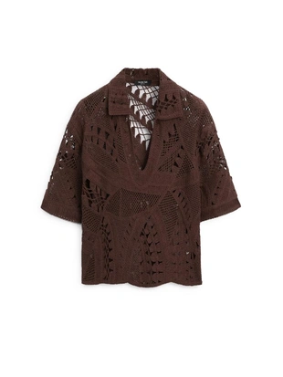 Поло-футболка из смесового хлопка с крючком- Заказать в России