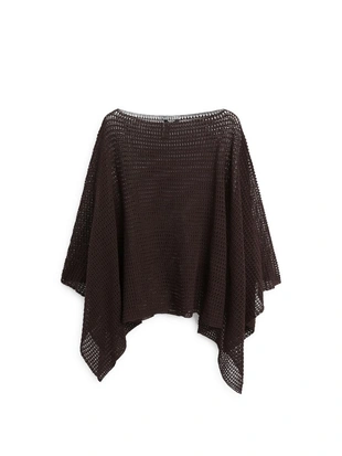 Пальто-накидка из хлопкового микса с ажурными деталями- Заказать в России