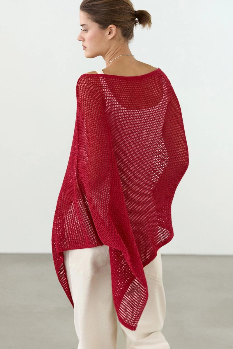 Асимметричная накидка из хлопкового микса