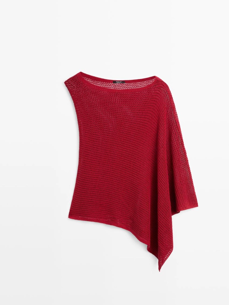 Асимметричная накидка из хлопкового микса