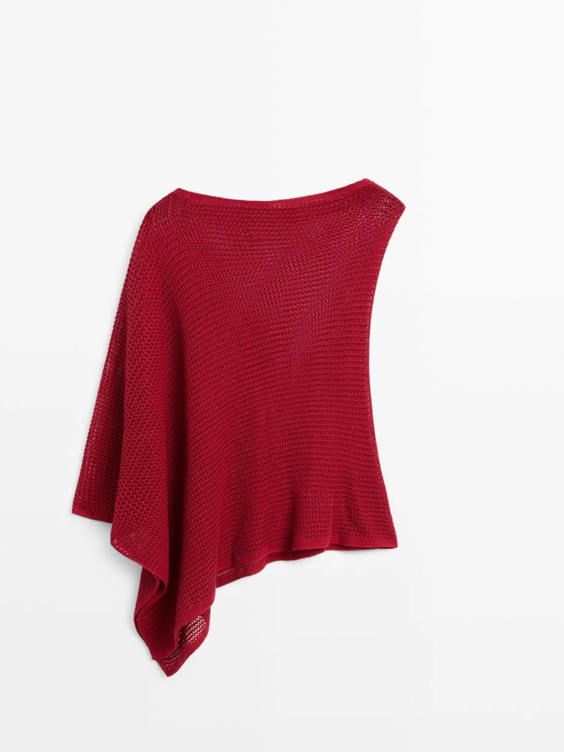 Асимметричная накидка из хлопкового микса