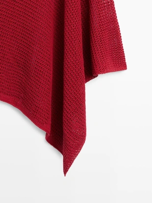 Асимметричная накидка из хлопкового микса- Заказать в России