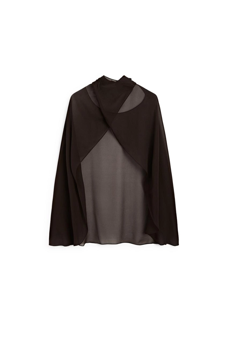 Пончо из 100% шелка мульберри с перекрестным дизайном