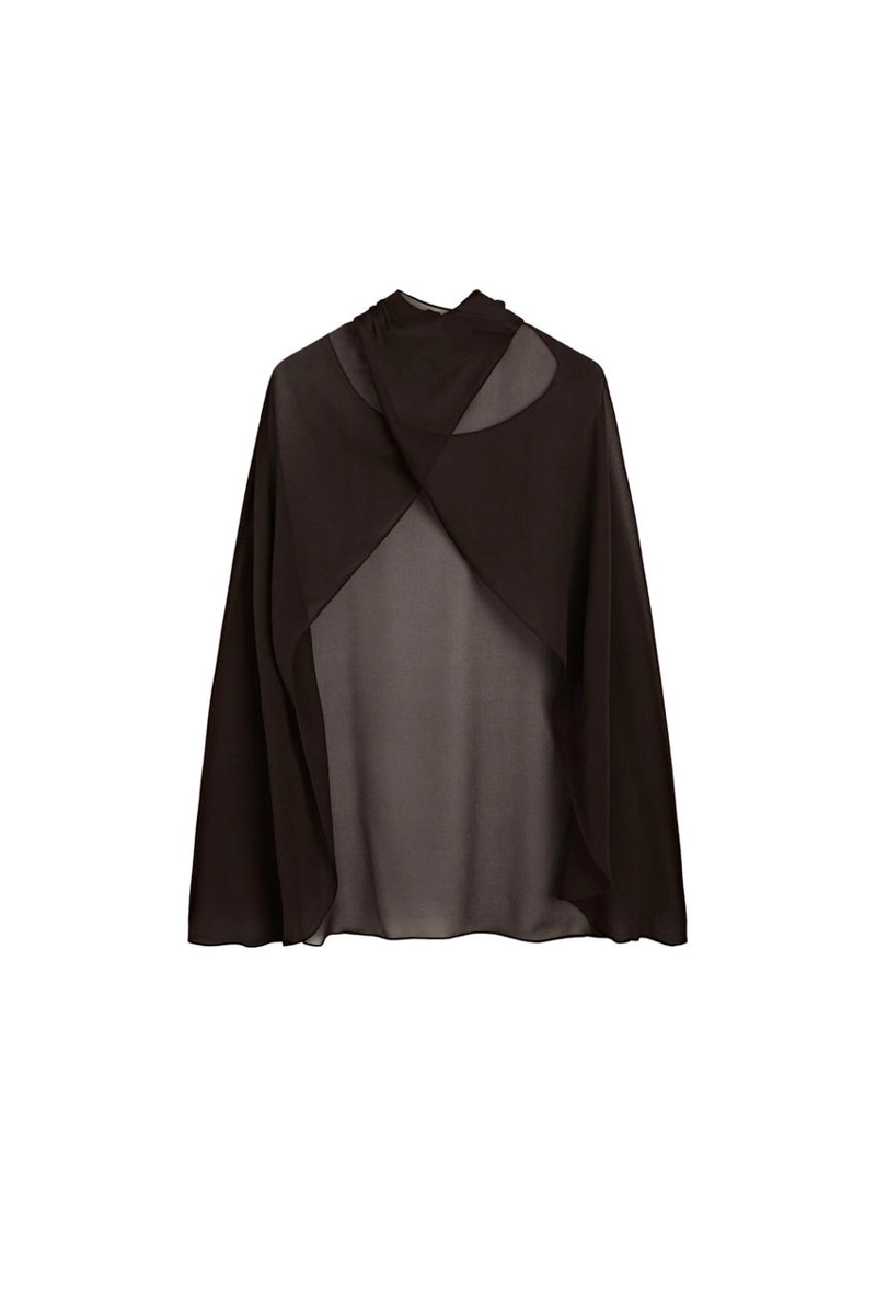 Пончо из 100% шелка мульберри с перекрестным дизайном