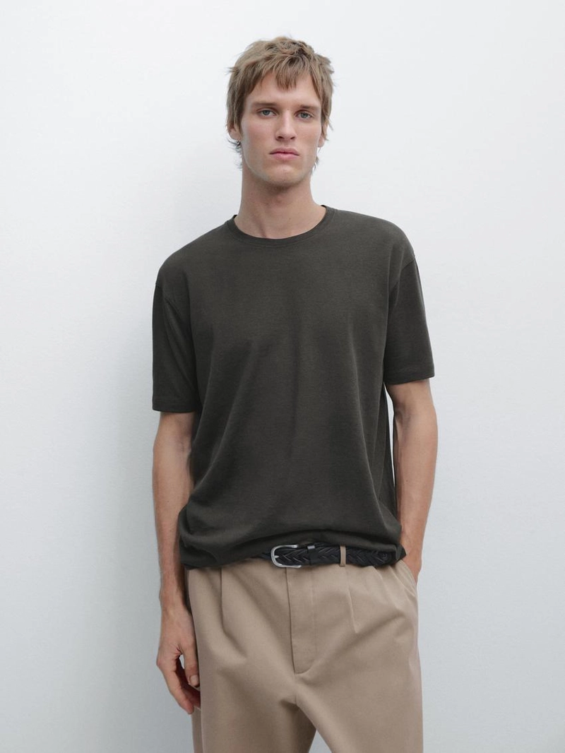 Футболка из хлопкового микса с коротким рукавом