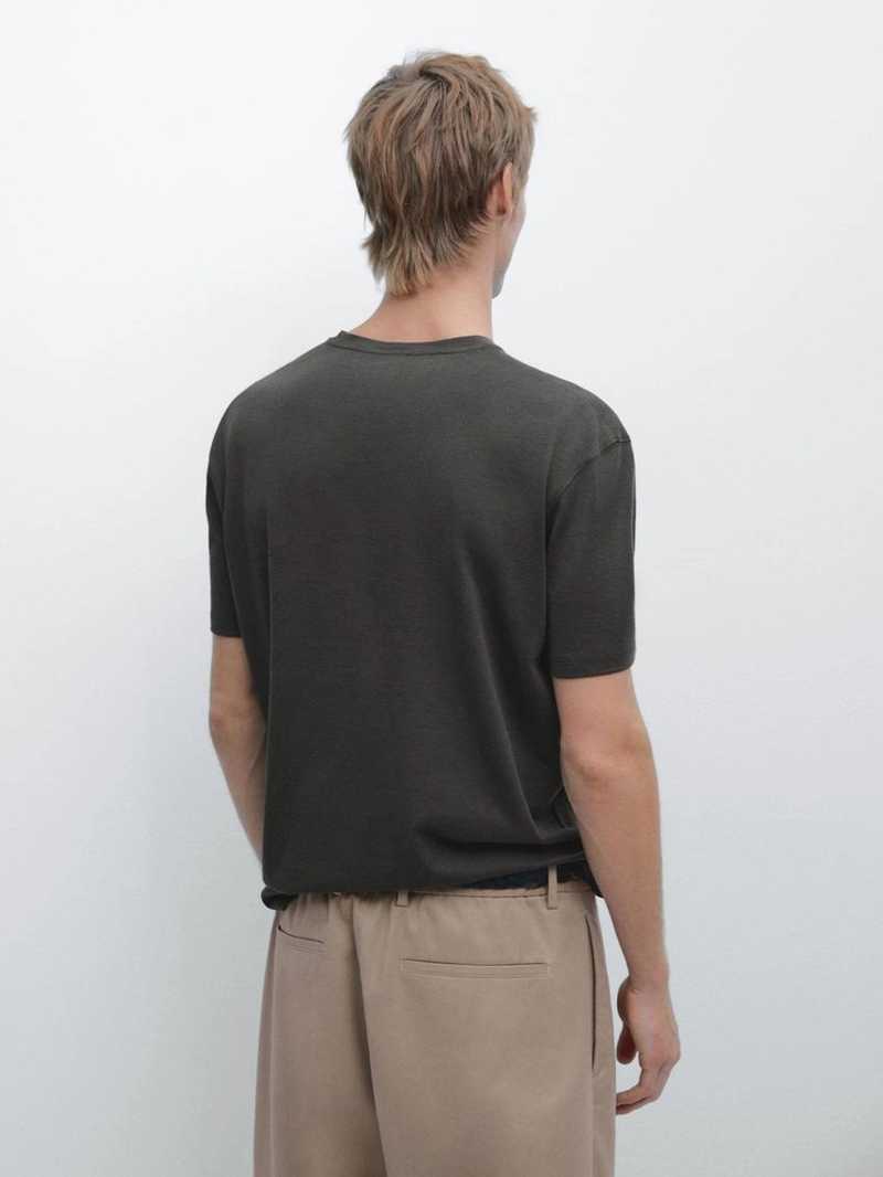 Футболка из хлопкового микса с коротким рукавом