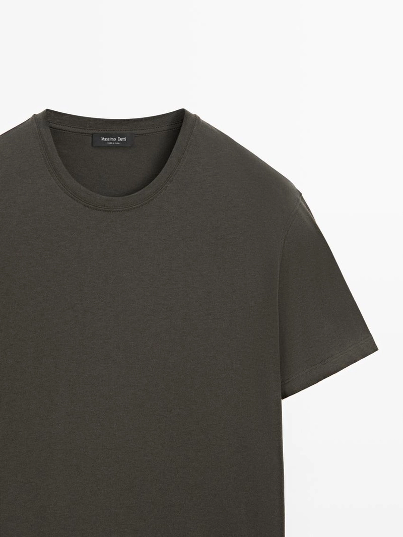 Футболка из хлопкового микса с коротким рукавом