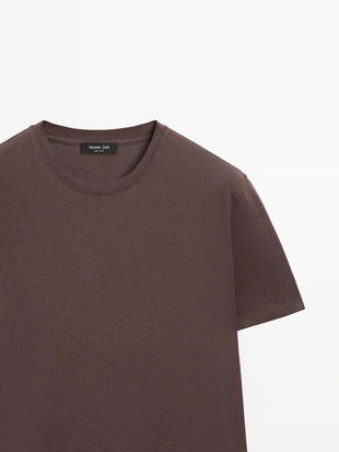 AUBERGINE | 0640/197/610 - Massimo Dutti Футболка из хлопкового трикотажа с коротким рукавом