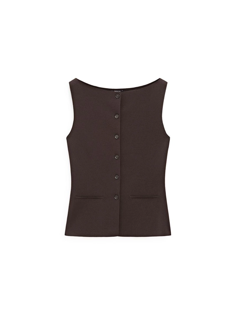 Жилет из трикотажа с карманными деталями