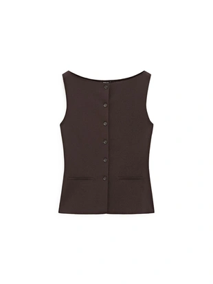 Жилет из трикотажа с карманными деталями- Заказать в России