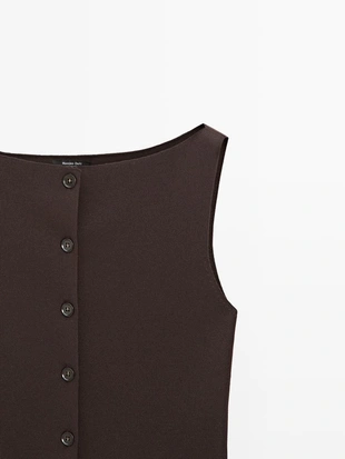 Жилет из трикотажа с карманными деталями- Заказать в России