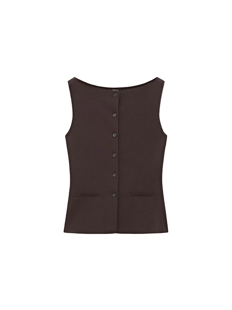 Жилет из трикотажа с карманными деталями