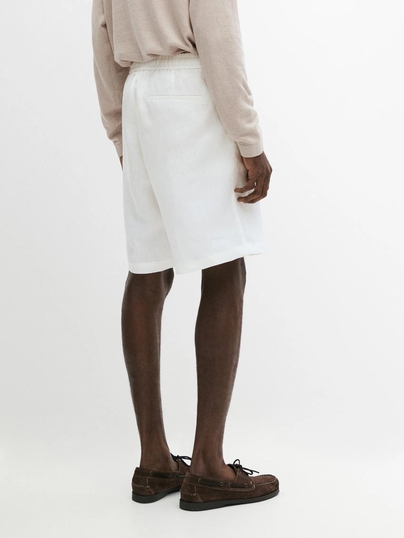 100% льняные шорты-бермуды