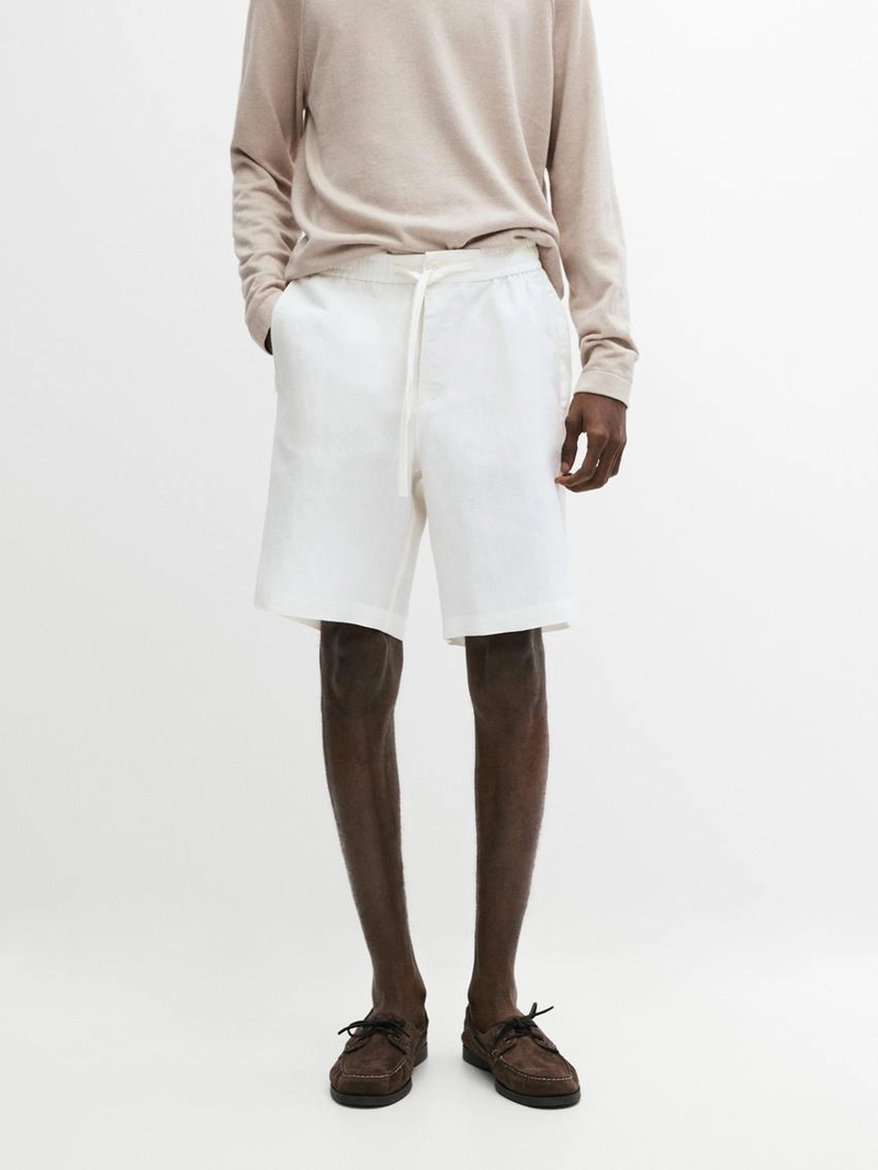 100% льняные шорты-бермуды