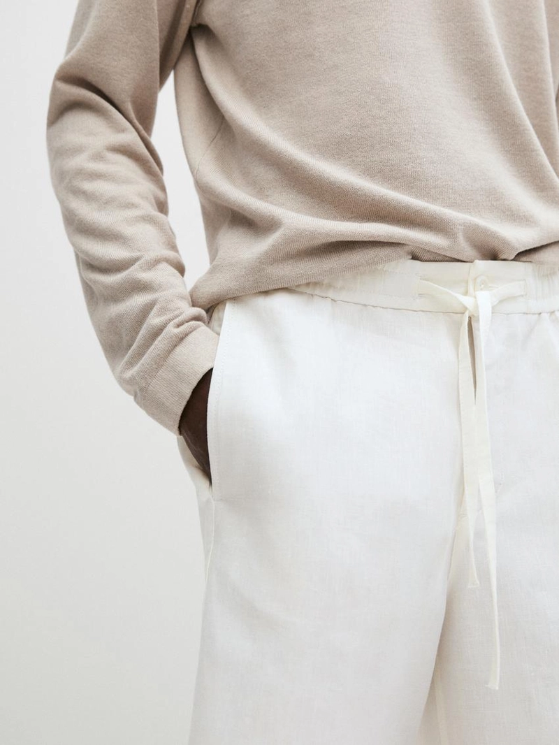 100% льняные шорты-бермуды