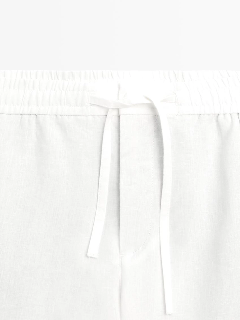 100% льняные шорты-бермуды