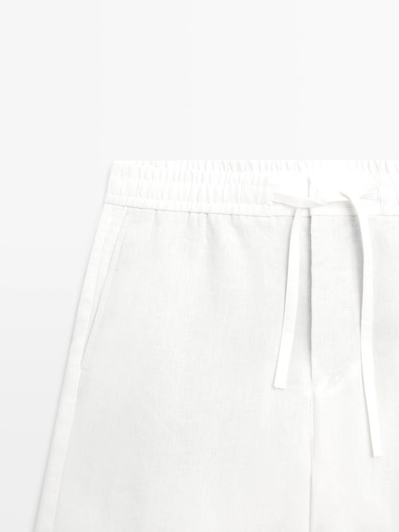 100% льняные шорты-бермуды