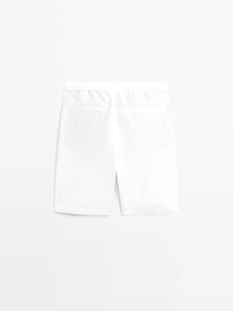 100% льняные шорты-бермуды