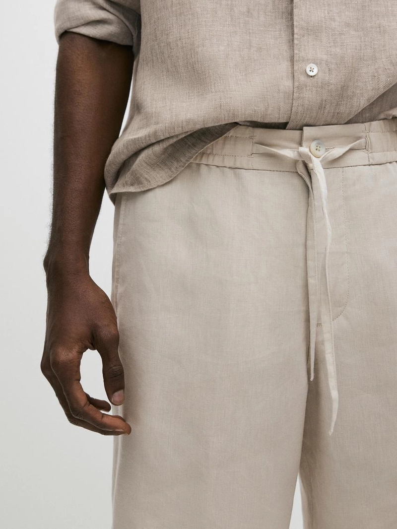 Шорты-бермуды из 100% льна