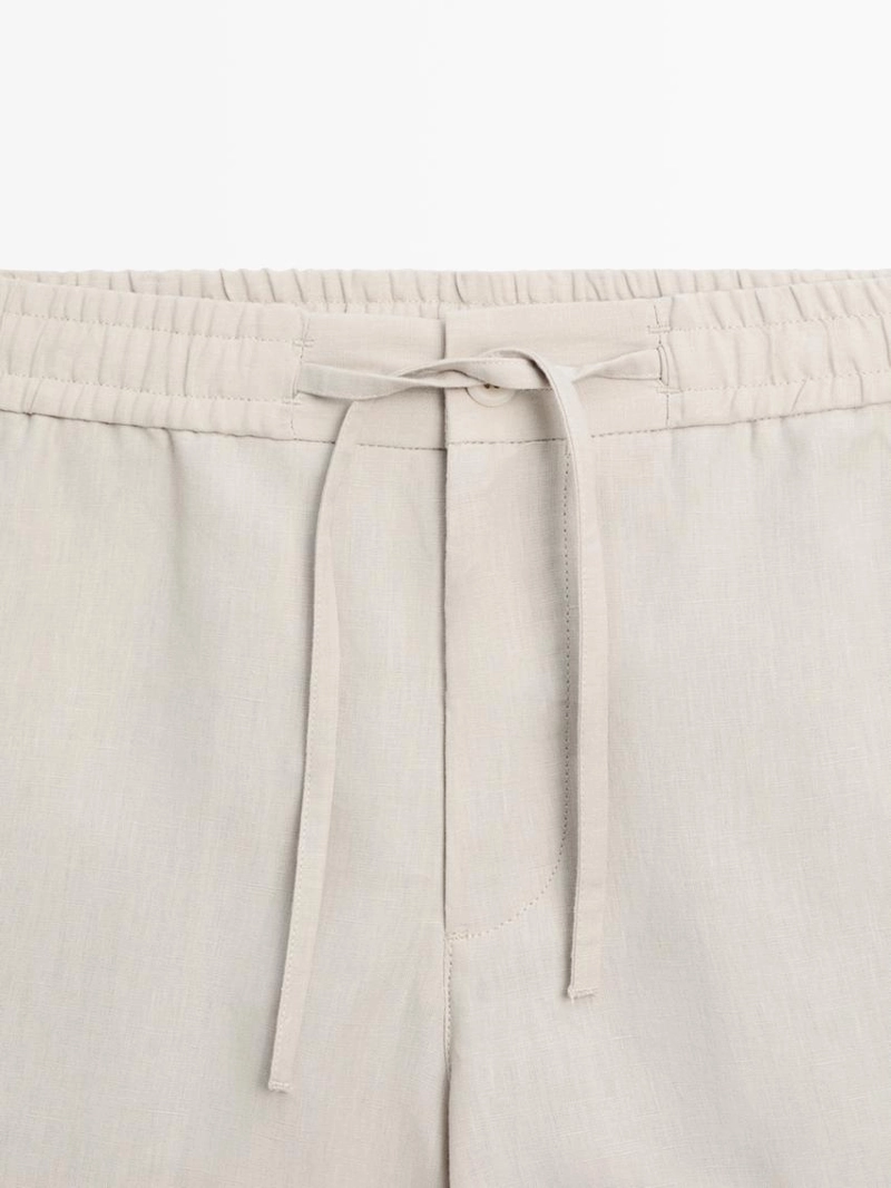 Шорты-бермуды из 100% льна