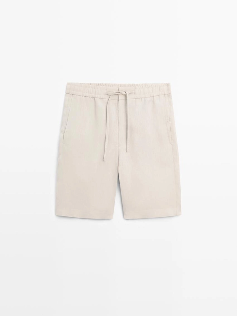 Шорты-бермуды из 100% льна