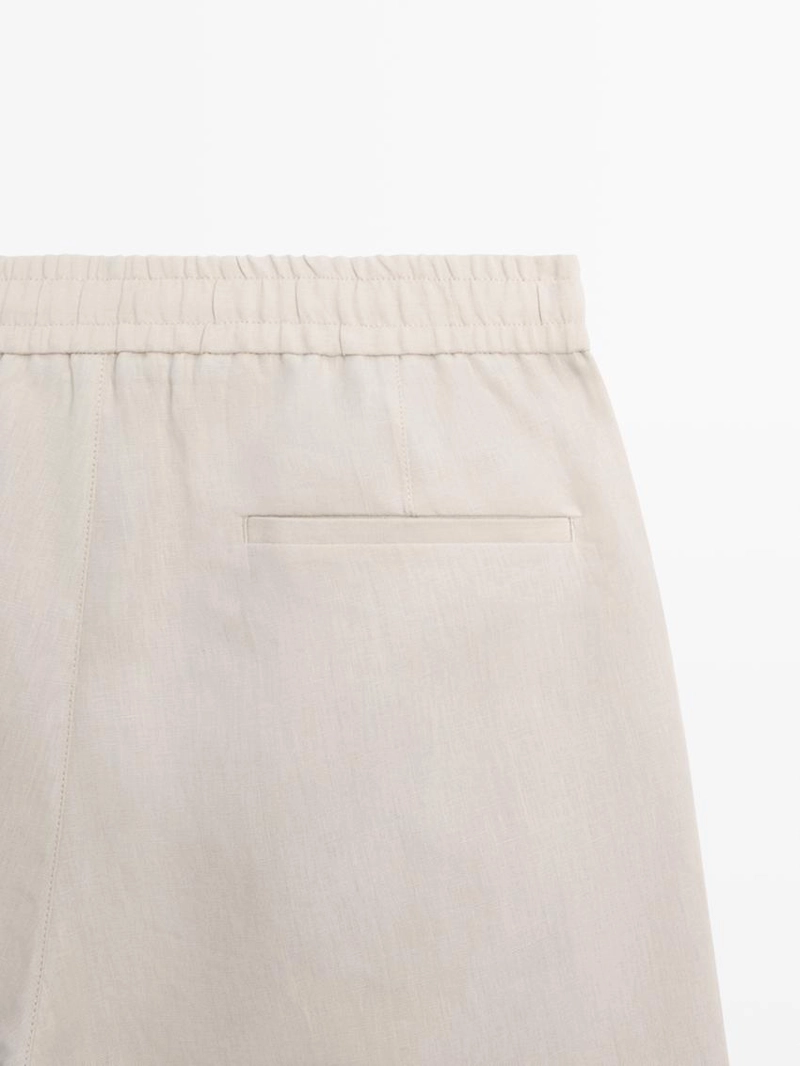 Шорты-бермуды из 100% льна