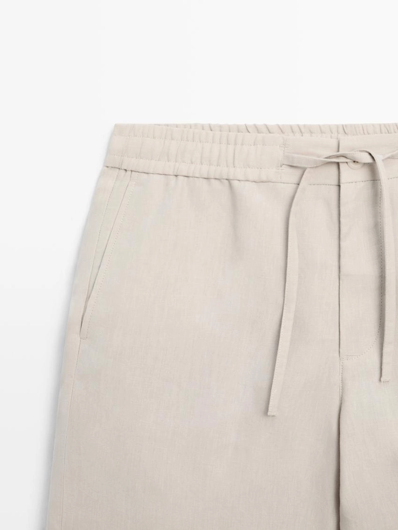 Шорты-бермуды из 100% льна