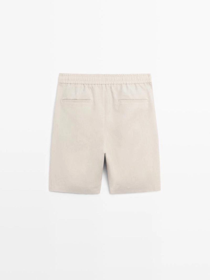 Шорты-бермуды из 100% льна