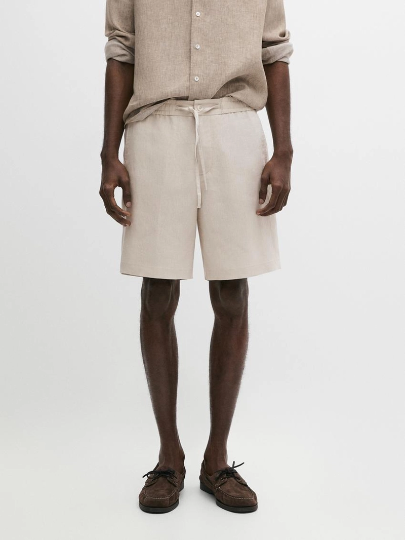 Шорты-бермуды из 100% льна