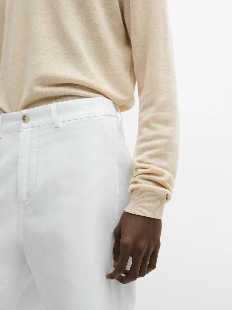 Льняные бермуды из смесовой ткани