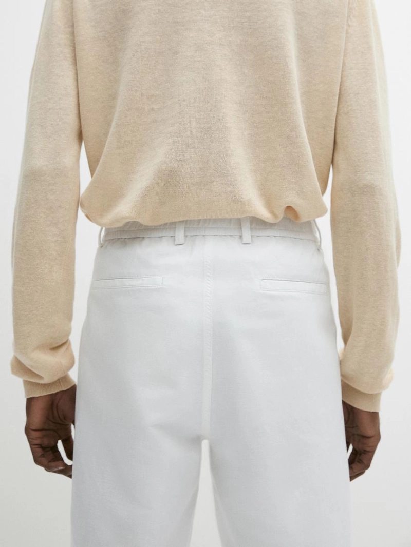 Льняные бермуды из смесовой ткани