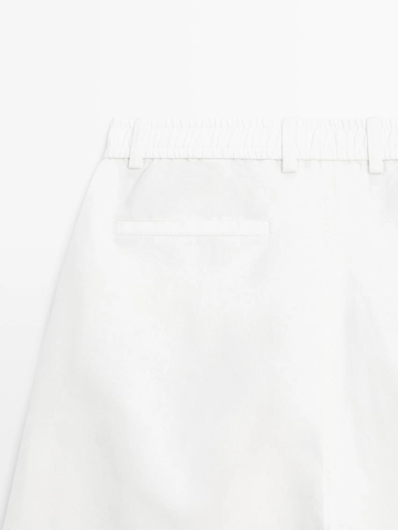 Льняные бермуды из смесовой ткани