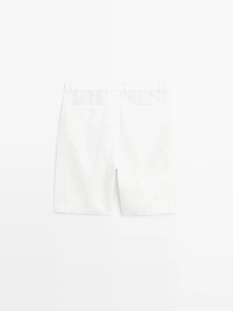 Льняные бермуды из смесовой ткани