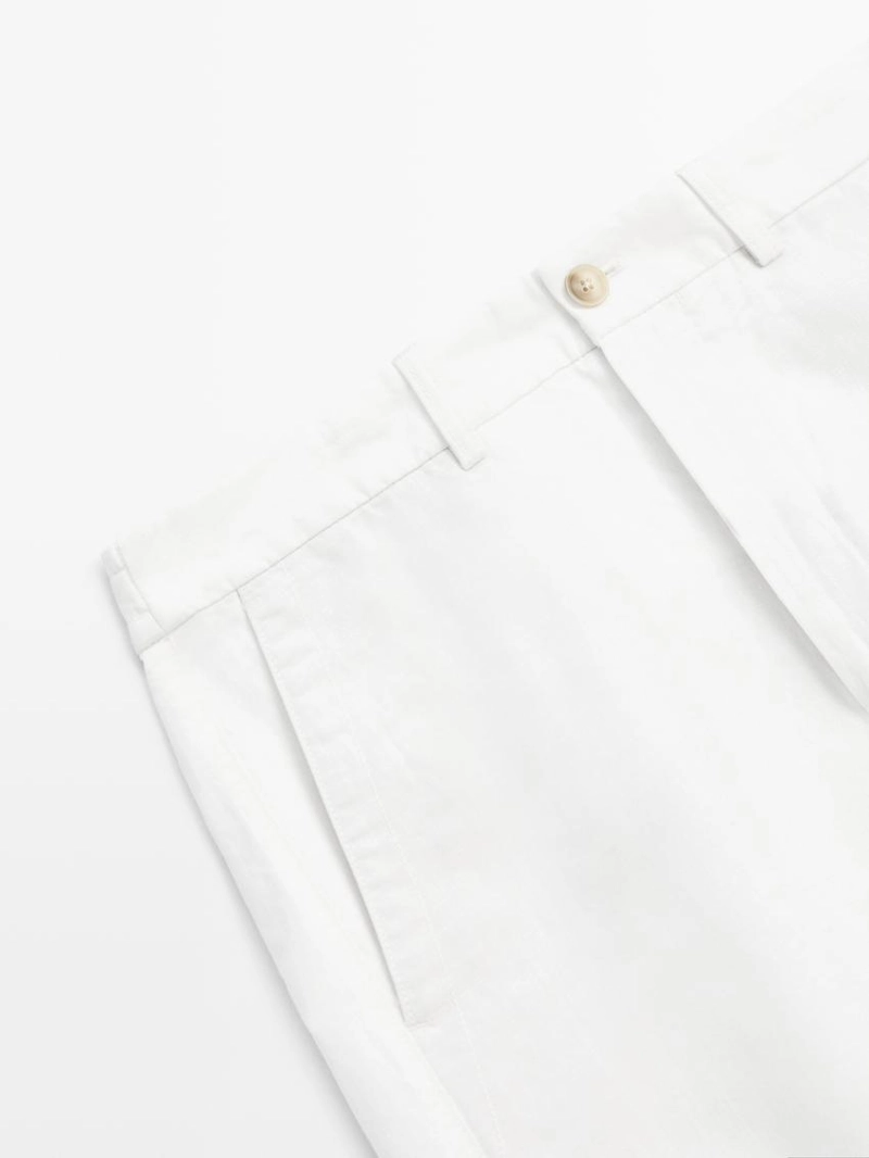 Льняные бермуды из смесовой ткани