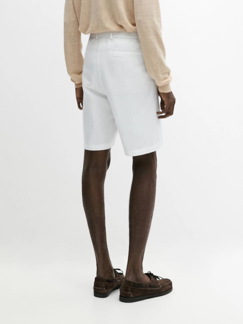 Льняные бермуды из смесовой ткани