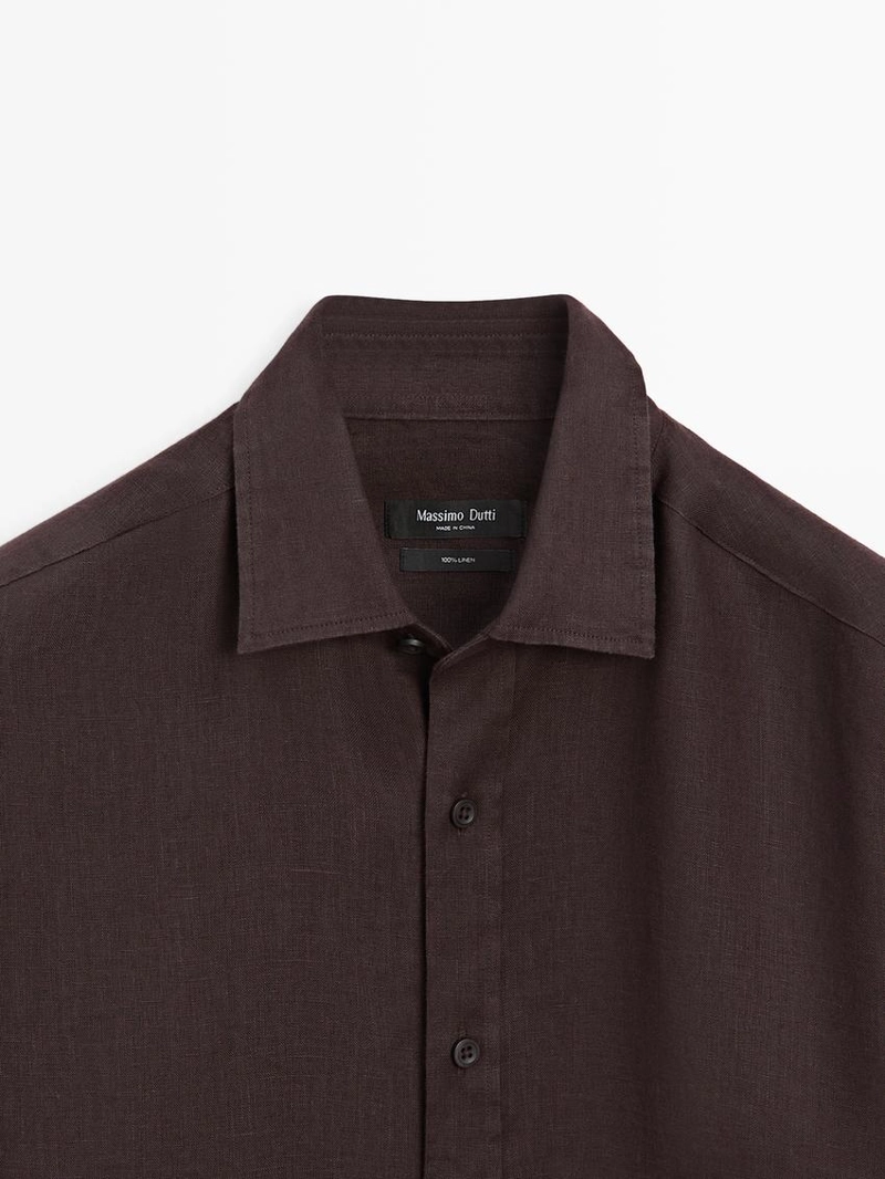 Рубашка из 100% льна в стиле slim fit